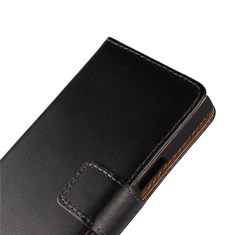 Wallet Stand Split Leather Case for Sony Xperia XZ1 Compact - Black