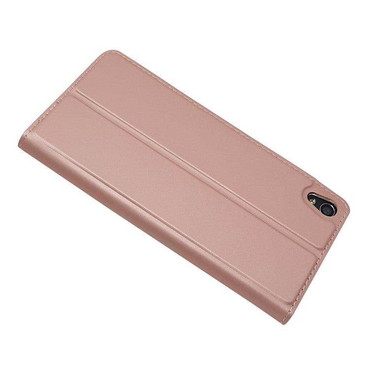 Magnetic Leather Card Holder Cover for Sony Xperia XA / XA Dual - Rose Gold