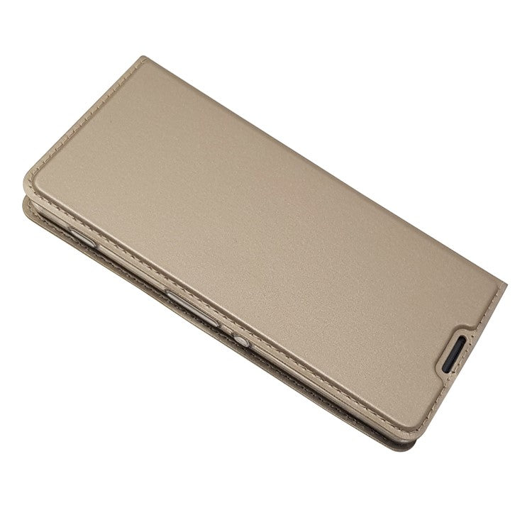 Magnetic Leather Card Holder Shell for Sony Xperia XA / XA Dual - Gold