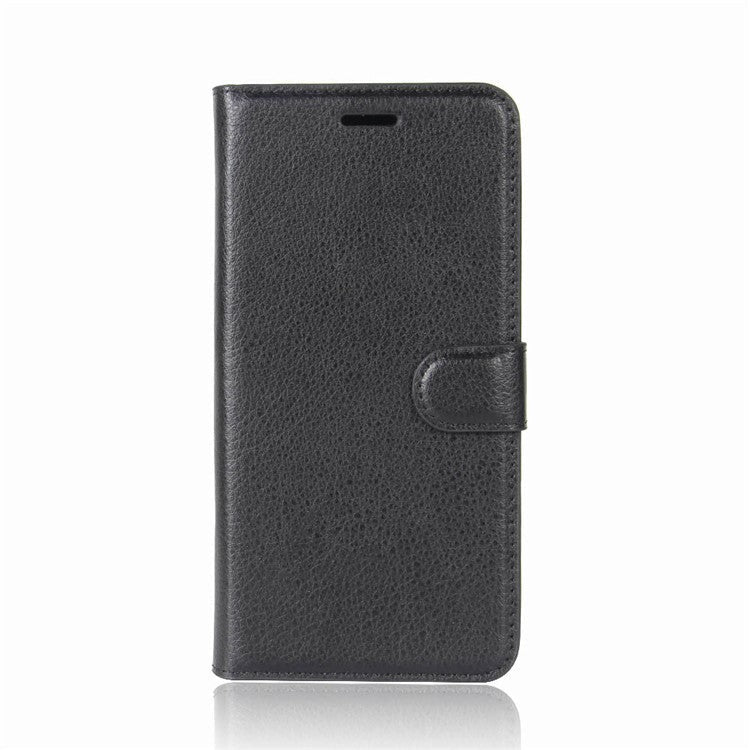 Litchi Texture PU Leather Wallet Stand Case for Sony Xperia XA2 - Black