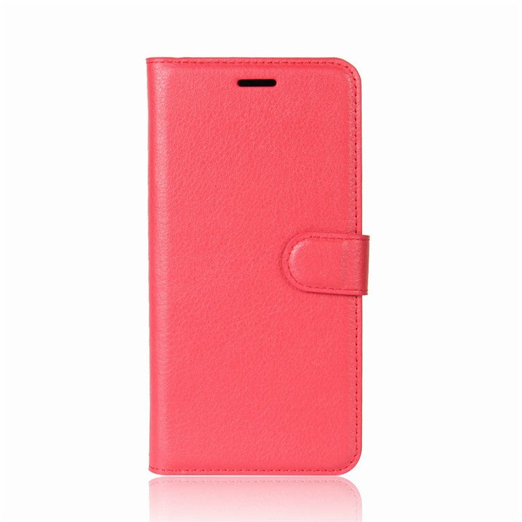 Litchi Texture PU Leather Magnetic Wallet Shell for Sony Xperia XA2 - Red