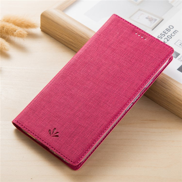 VILI DMX Style Cross Texture Leather Card Slot Phone Shell for Sony Xperia XA2 - Rose
