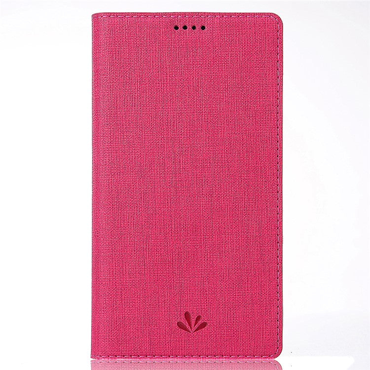 VILI DMX Style Cross Texture Leather Card Slot Phone Shell for Sony Xperia XA2 - Rose