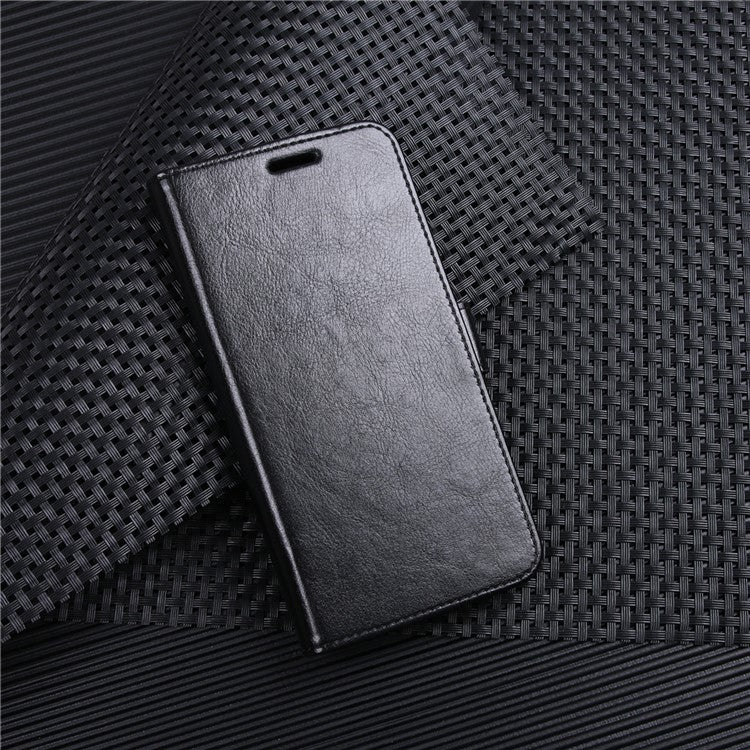 Crazy Horse Texture Wallet Leather Phone Case for Sony Xperia XZ2 Compact - Black
