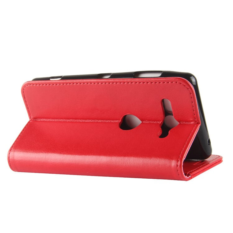 Crazy Horse Texture Wallet Leather Mobile Case for Sony Xperia XZ2 Compact - Red