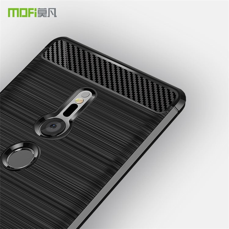 MOFI Carbon Fiber Texture Brushed TPU Protection Mobile Phone Case for Sony Xperia XZ2 - Black