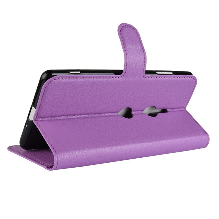For Sony Xperia XZ3 Litchi Texture Wallet Stand Leather Mobile Shell - Purple