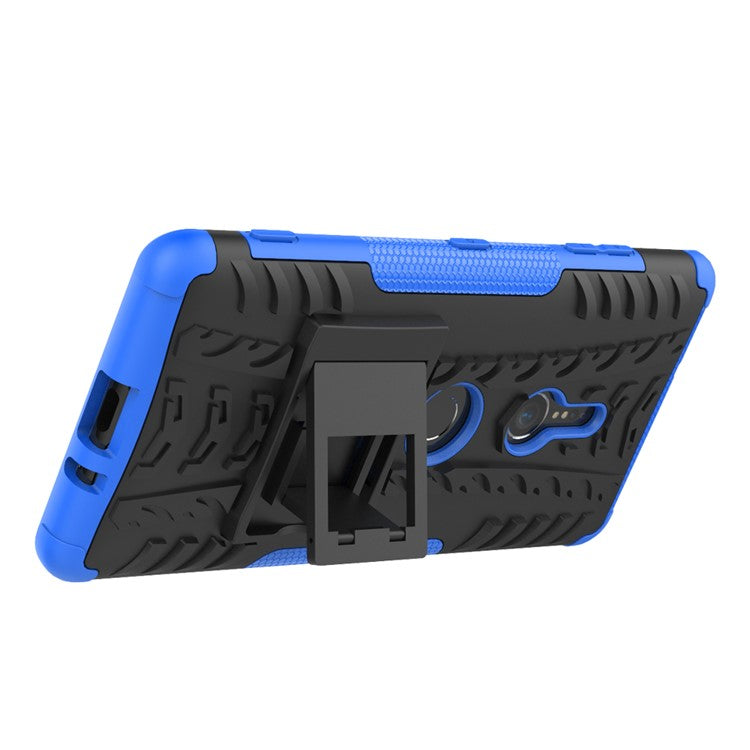 Cool Tyre Hybrid PC + TPU Kickstand Mobile Cover for Sony Xperia XZ3 - Blue