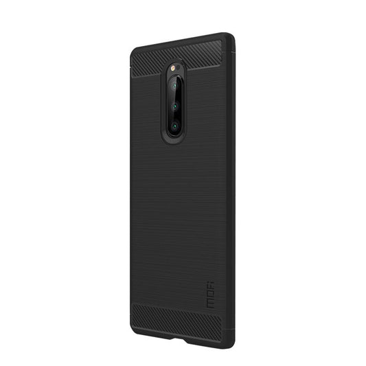 MOFI Carbon Fiber Texture Brushed TPU Case for Sony Xperia 1 - Black