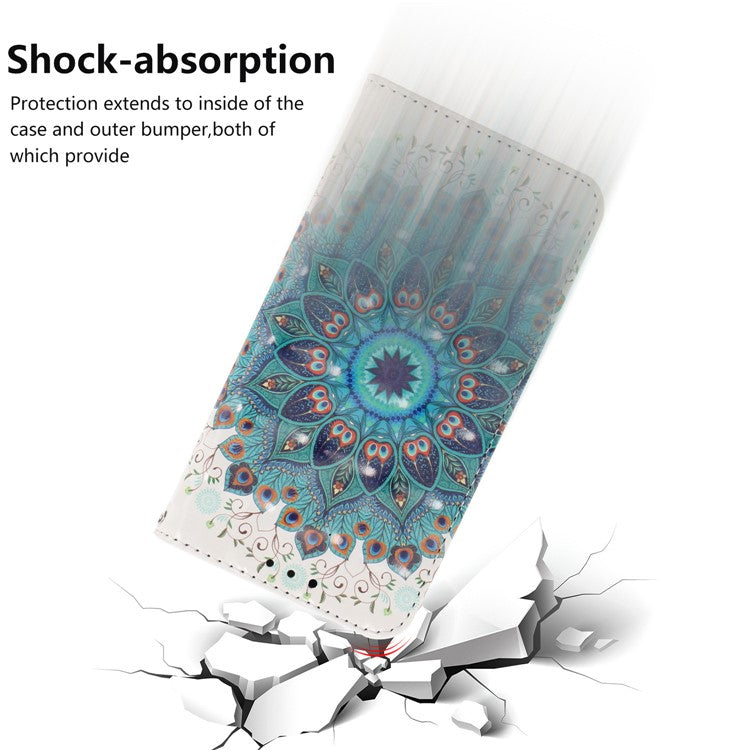 Light Spot Decor Pattern Printing PU Leather Stand Wallet Cover for Sony Xperia 1 - Mandala Flower