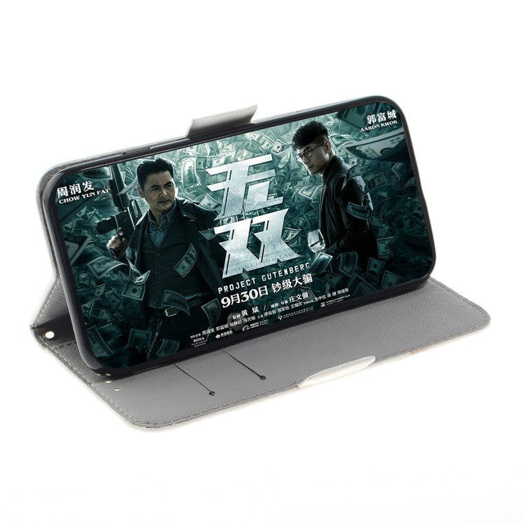 Light Spot Decor Pattern Printing PU Leather Stand Wallet Cover for Sony Xperia 1 - Pretty Flowers