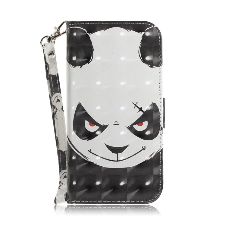 Pattern Printing / Light Spot Decor / Leather Wallet Case for Sony Xperia L3 - Angry Panda