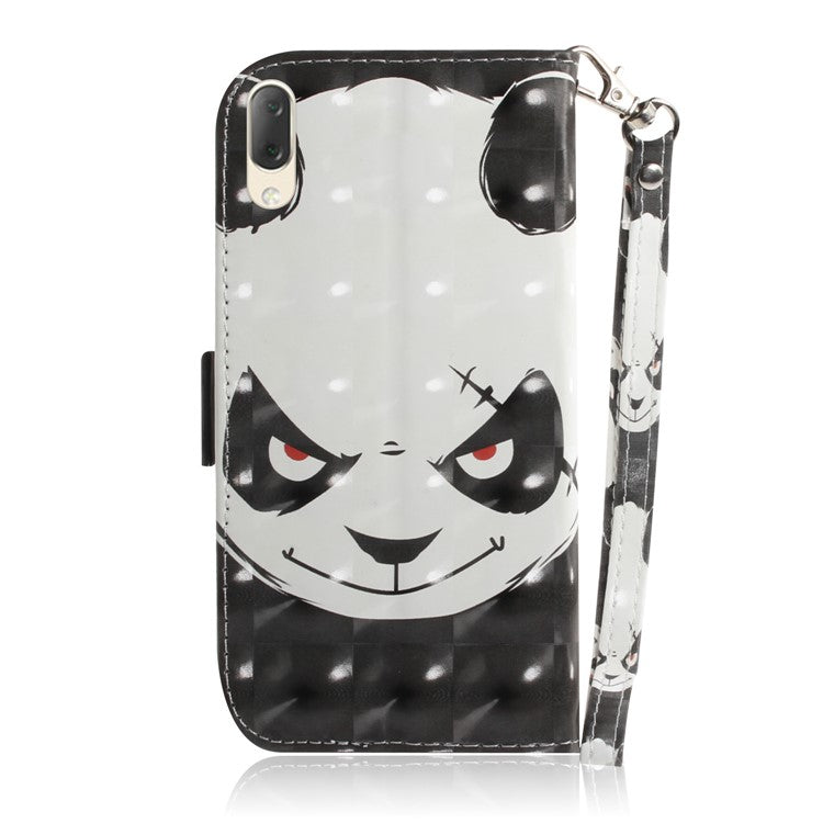 Pattern Printing / Light Spot Decor / Leather Wallet Case for Sony Xperia L3 - Angry Panda