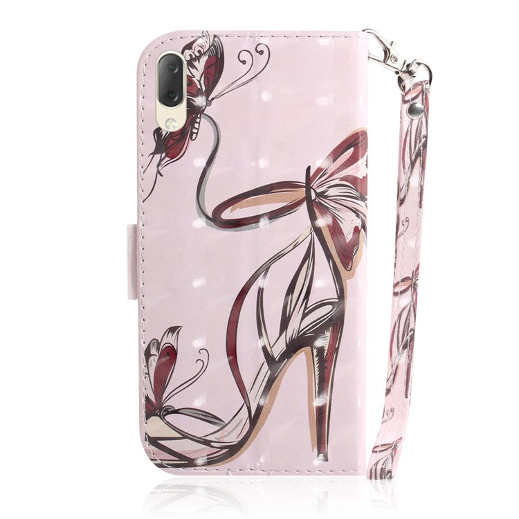 Pattern Printing / Light Spot Decor / Leather Wallet Case for Sony Xperia L3 - High Heel Sandal