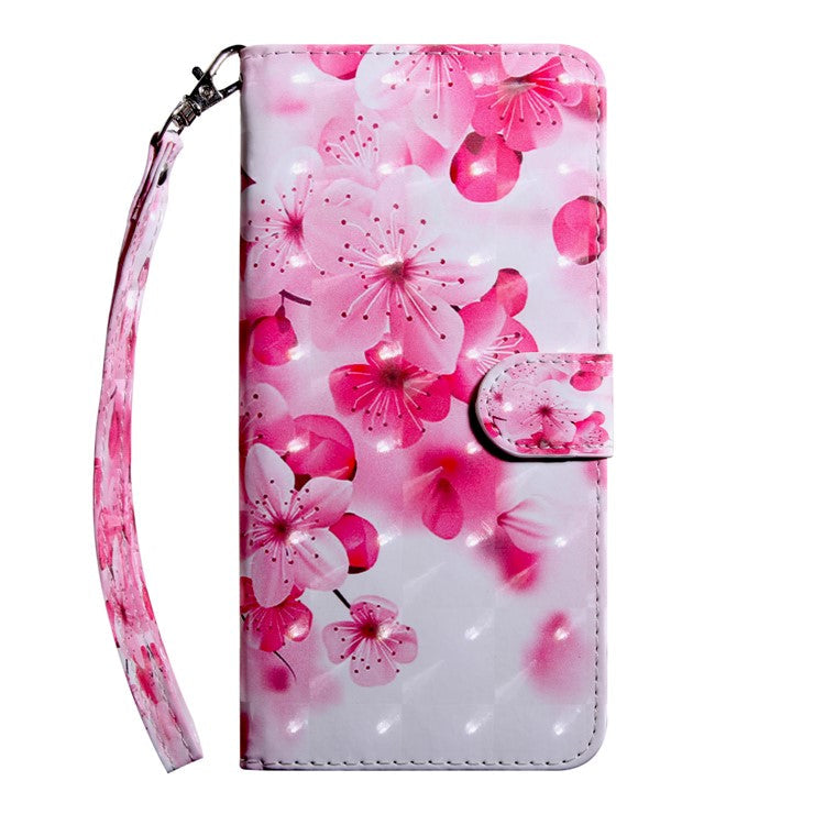 Light Spot Decor Patterned Wallet Leather Stand Case for Sony Xperia L3 - Peach Blossom