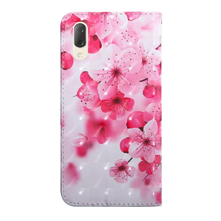 Light Spot Decor Patterned Wallet Leather Stand Case for Sony Xperia L3 - Peach Blossom