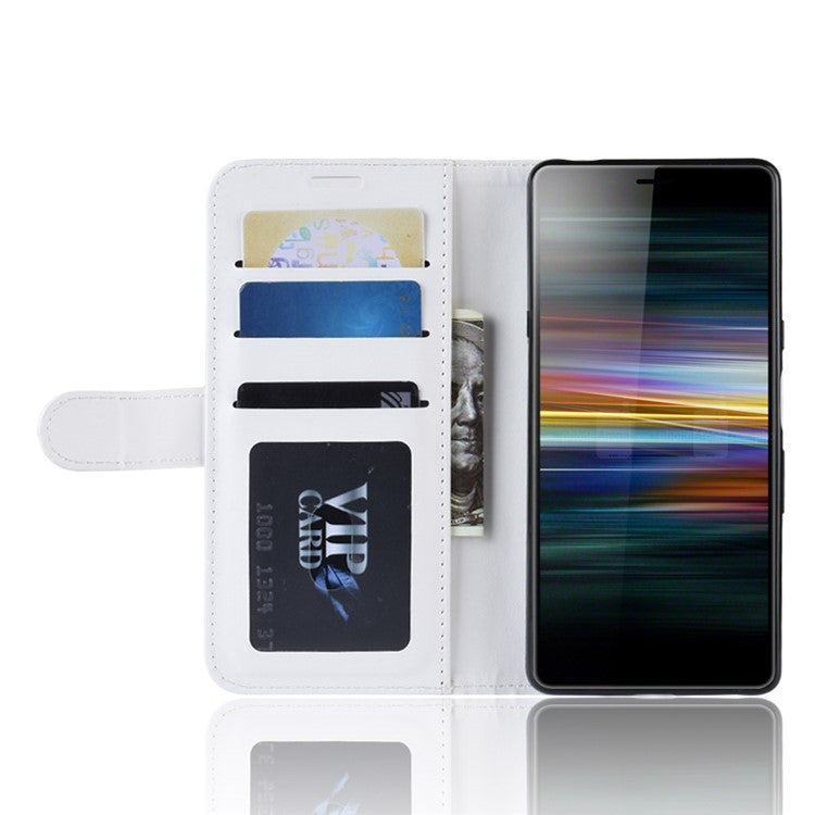 For Sony Xperia L3 Crazy Horse Leather Mobile Phone Case [Stand and Wallet] - White