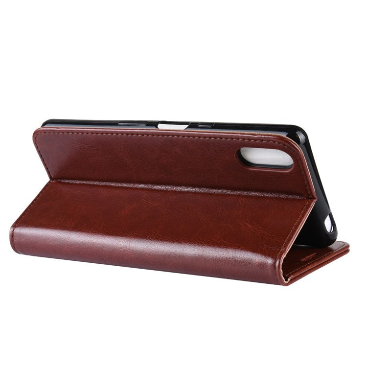 For Sony Xperia L3 Crazy Horse Leather Mobile Phone Case [Stand and Wallet] - Brown
