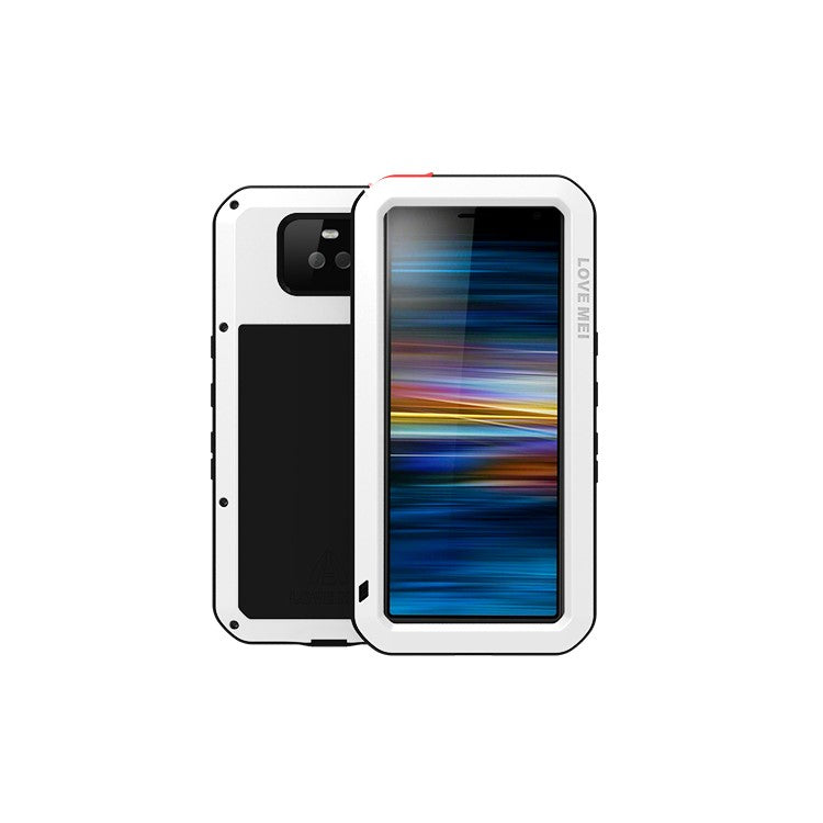 LOVE MEI Dust-proof Shock-proof Splash-proof Defender Phone Casing for Sony Xperia 10 - White