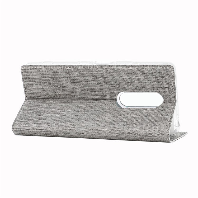 VILI DMX Cross Texture Stand Leather Phone Case for Sony Xperia 1 - Black