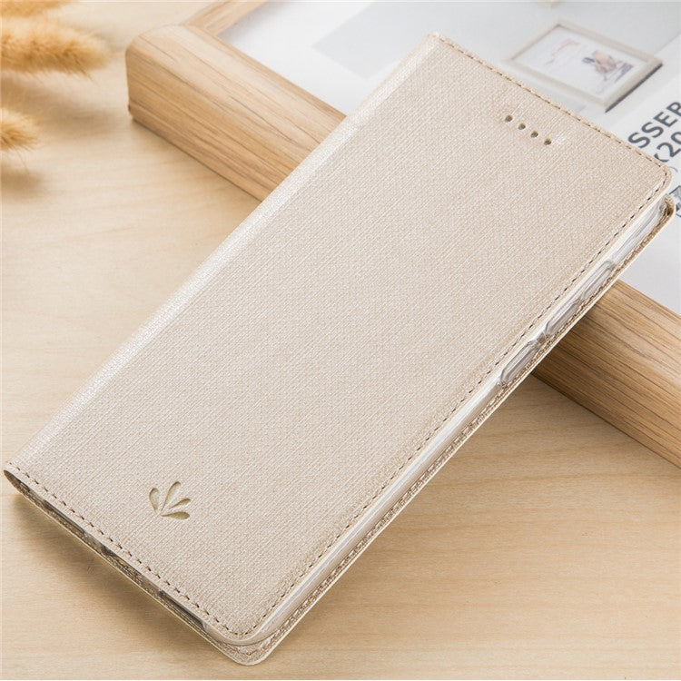VILI DMX Cross Texture Stand Leather Phone Case for Sony Xperia 1 - Gold