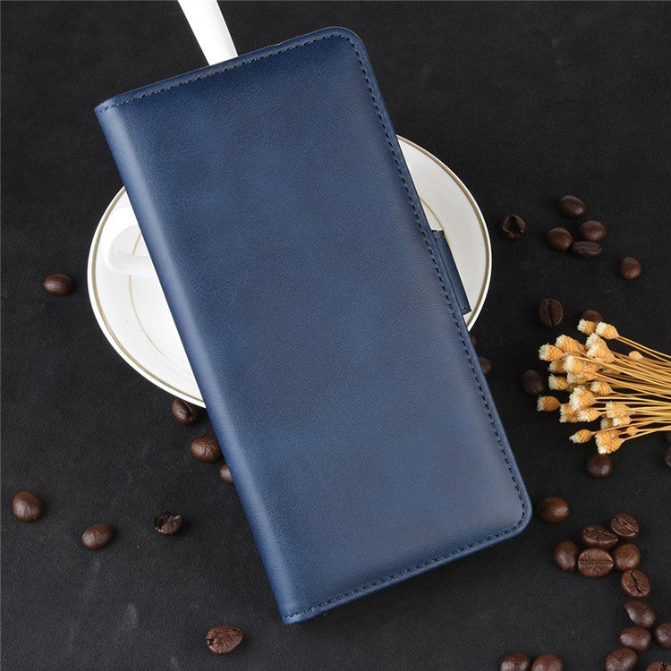 Magnet Adsorption PU Leather Wallet Phone Case for Sony Xperia L3 - Blue