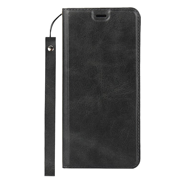 TPU+PU Leather Casing with Lanyard for Sony Xperia XZ3 - Black