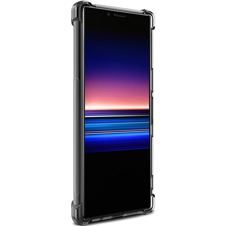 IMAK Silky Anti-drop TPU Soft Case + Explosion-proof Screen Film for Sony Xperia 5 - Transparent