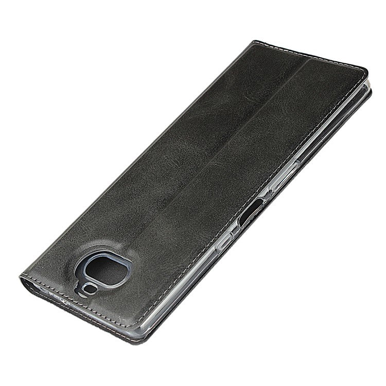 Leather Card Holder Case with Stand for Sony Xperia 10 Plus - Black