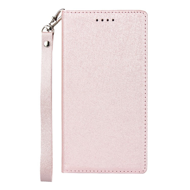 Silk Texture Leather Wallet Stand Phone Case Cover for Sony Xperia XZ2 - Rose Gold