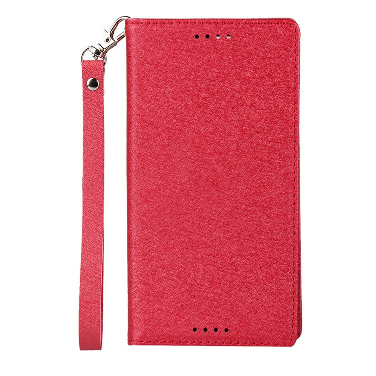 Silk Skin Wallet Stand Leather Phone Case for Sony Xperia XZ Premium - Red