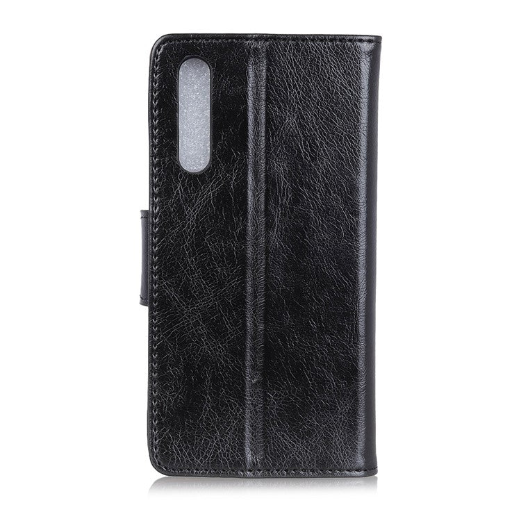 Nappa Texture Split Leather Wallet Case for Sony Xperia 10 II - Black