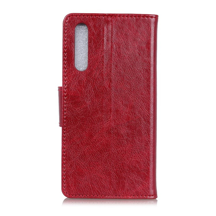 Nappa Texture Split Leather Wallet Case for Sony Xperia 10 II - Red