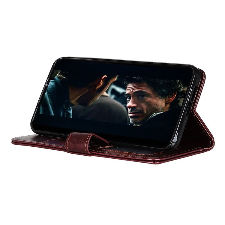Crazy Horse Leather Protection Shell Wallet Stand Phone Cover for Sony Xperia 1 II - Brown
