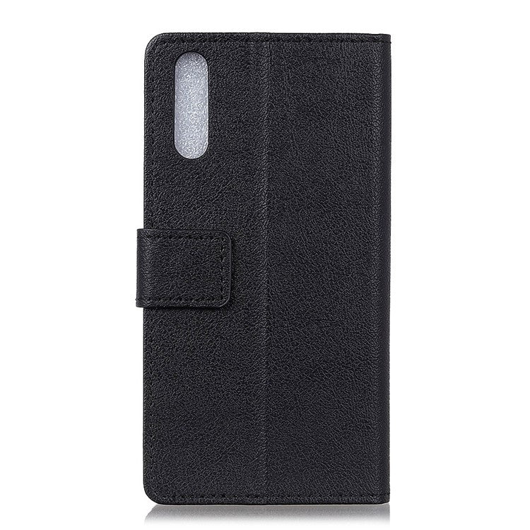 Wallet Stand PU Leather Phone Protector Case for Sony Xperia 10 II - Black