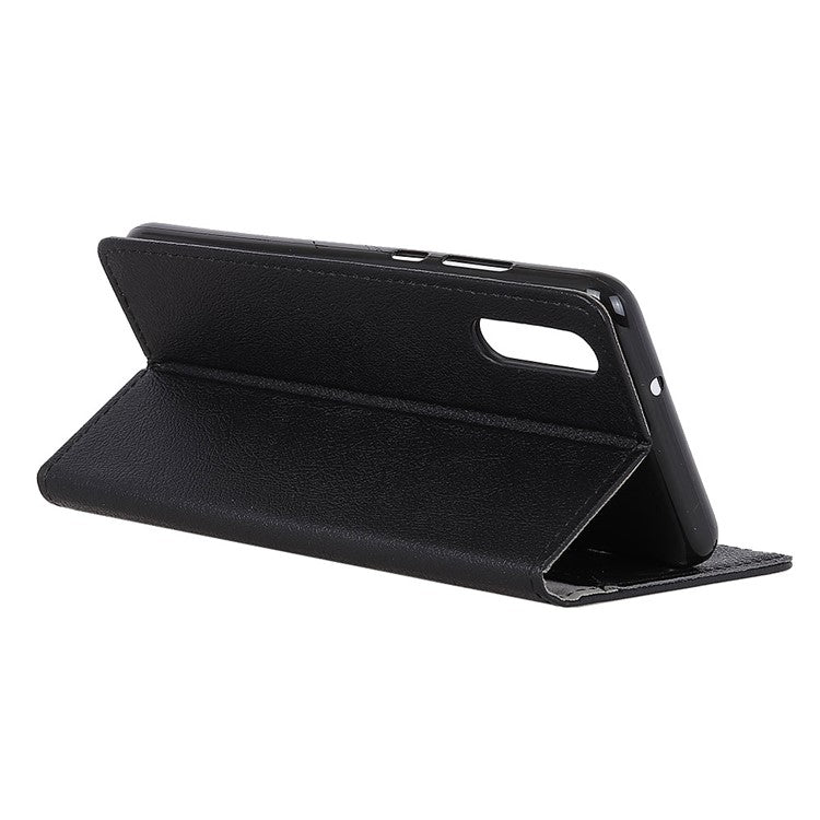 Wallet Stand PU Leather Phone Protector Case for Sony Xperia 10 II - Black