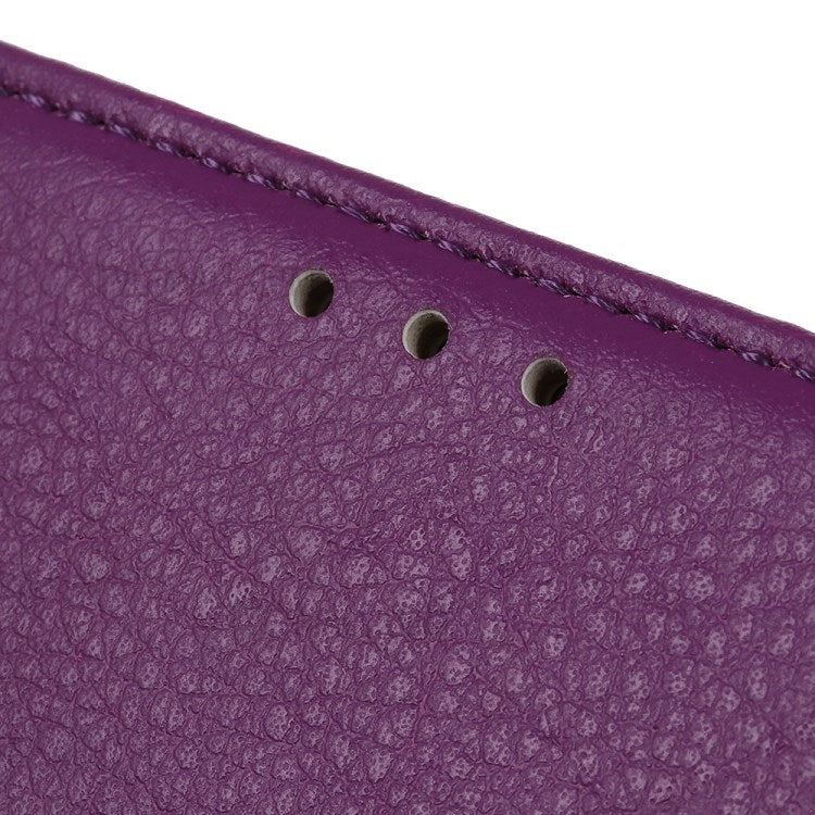 Litchi Skin Texture Wallet Leather Stand Phone Case for Sony Xperia 1 II - Purple