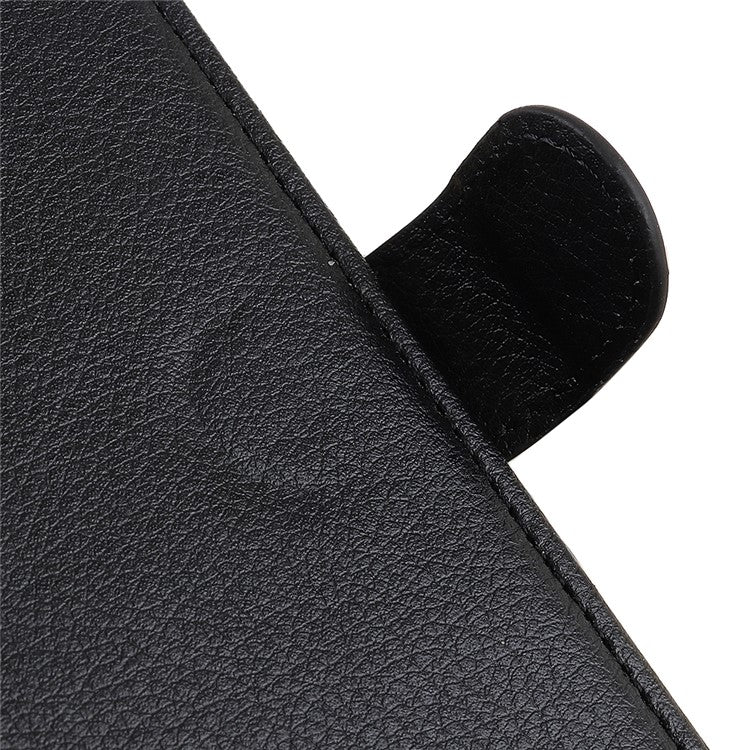 For Sony Xperia 10 II Phone Wallet Case Litchi Texture Leather Shockproof Phone Protector with Card Slots - Black