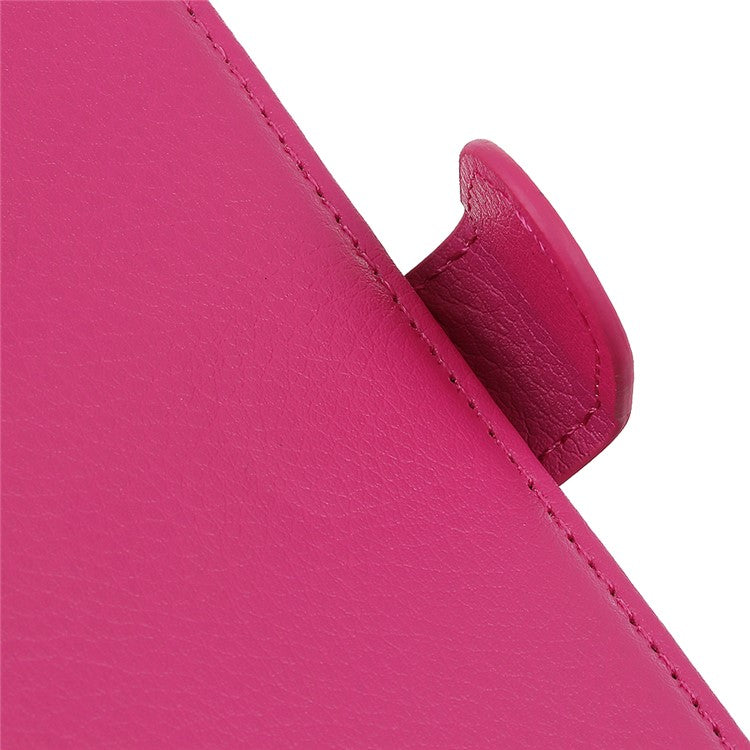 For Sony Xperia 10 II Phone Wallet Case Litchi Texture Leather Shockproof Phone Protector with Card Slots - Rose