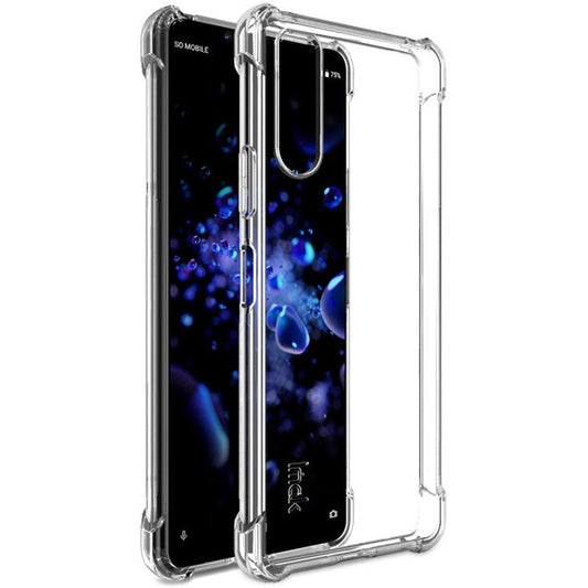 IMAK Silky Anti-drop TPU Soft Shell Case + Screen Protector Film for Sony Xperia 10 II - Transparent