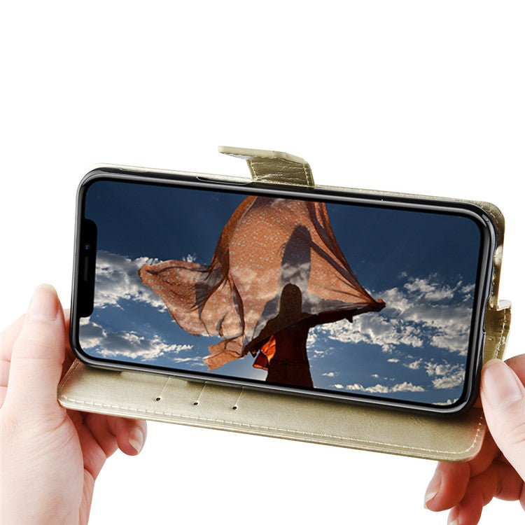 Crazy Horse Flip Leather Protective Cover with Wallet for Sony Xperia 10 II - Gold