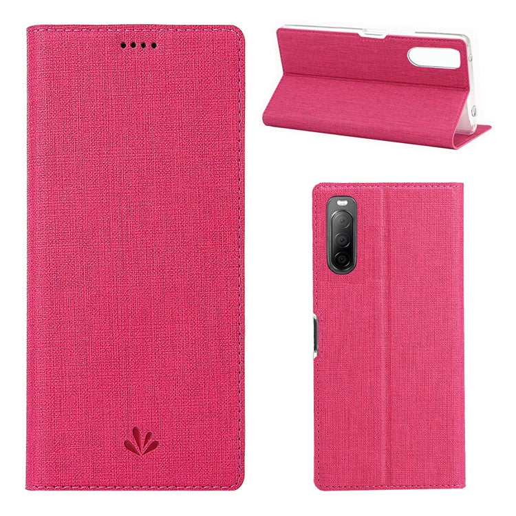 VILI DMX Cross Texture Auto-absorbed Leather Cover for Sony Xperia 10 II - Rose