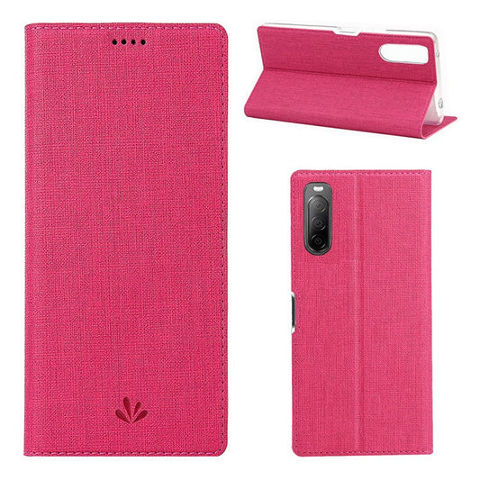 VILI DMX Cross Texture Auto-absorbed Leather Cover for Sony Xperia 10 II - Rose