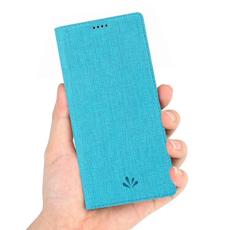 VILI DMX Cross Texture Auto-absorbed Leather Cover for Sony Xperia 10 II - Blue