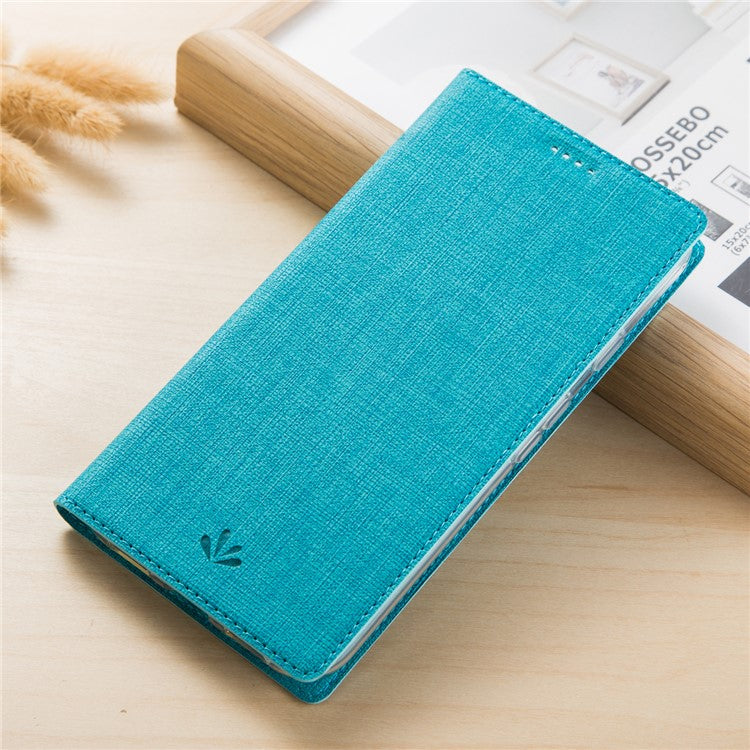 VILI DMX Cross Texture Auto-absorbed Leather Cover for Sony Xperia 10 II - Blue