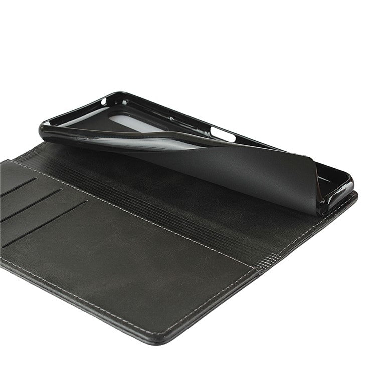 Auto-absorbed Leather Wallet Case for Sony Xperia 10 II - Black
