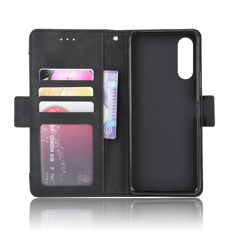 Leather Stand Case with Card Slots for Sony Xperia 10 II - Black
