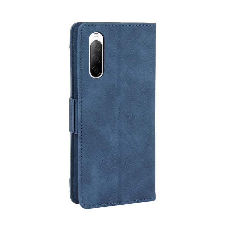 Leather Stand Case with Card Slots for Sony Xperia 10 II - Blue