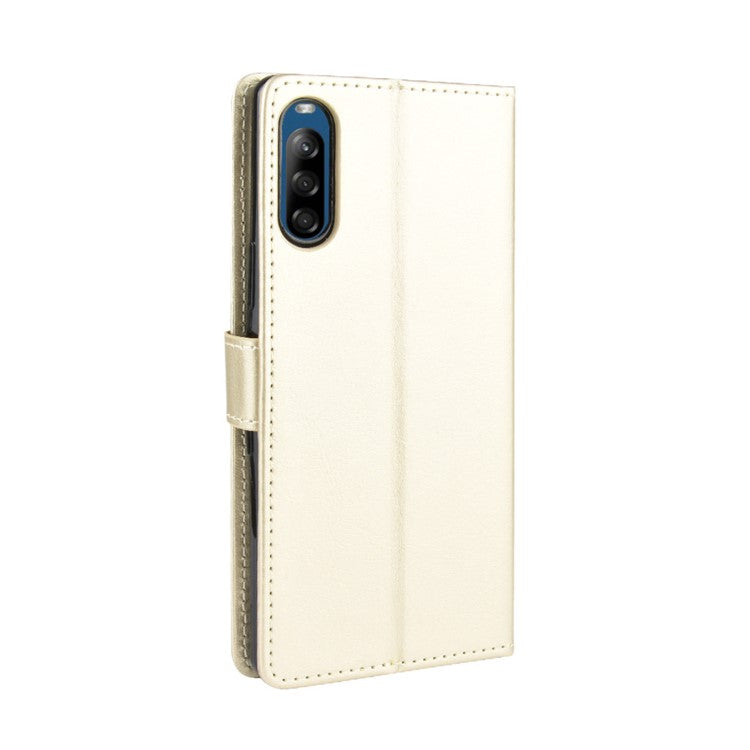 Crazy Horse Wallet Leather Cell Phone Case for Sony Xperia L4 - Gold