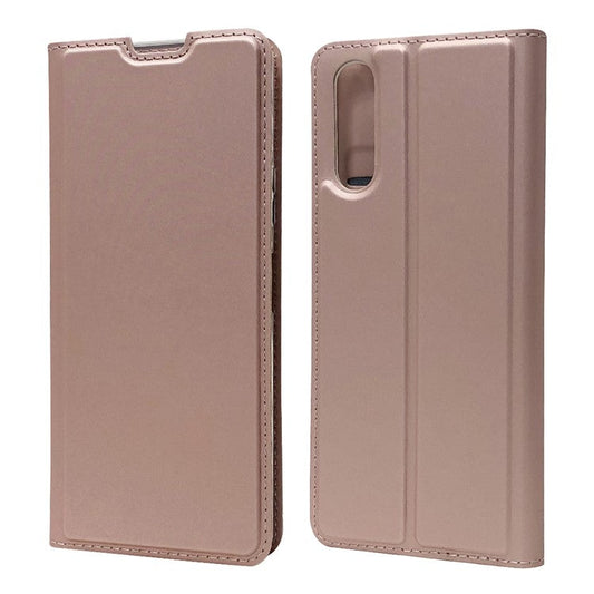 Magnetic Adsorption Stand Leather Card Holder Case for Sony Xperia 10 II - Rose Gold